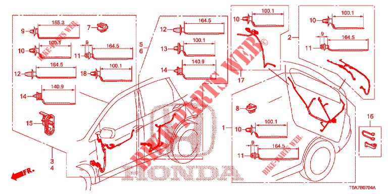 BEDRADINGSBUNDEL (LH) (5) voor Honda CR-V 2.0 ELEGANCE 5 deuren 5-traps automatische versnellingsbak 2014