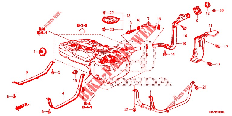 BRANDSTOF VUL PIJP (2.0L) (2.4L) voor Honda CR-V 2.0 ELEGANCE 5 deuren 5-traps automatische versnellingsbak 2014