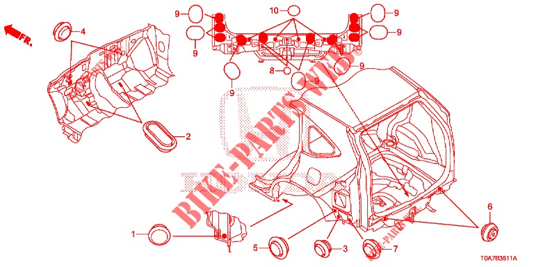 DOORVOERTULLE (ARRIERE) voor Honda CR-V 2.0 ELEGANCE 5 deuren 5-traps automatische versnellingsbak 2014