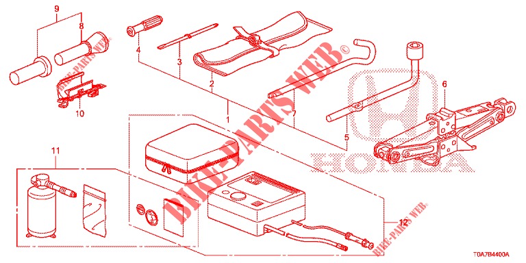 GEREEDSCHAP/KRIK  voor Honda CR-V 2.0 ELEGANCE 5 deuren 5-traps automatische versnellingsbak 2014