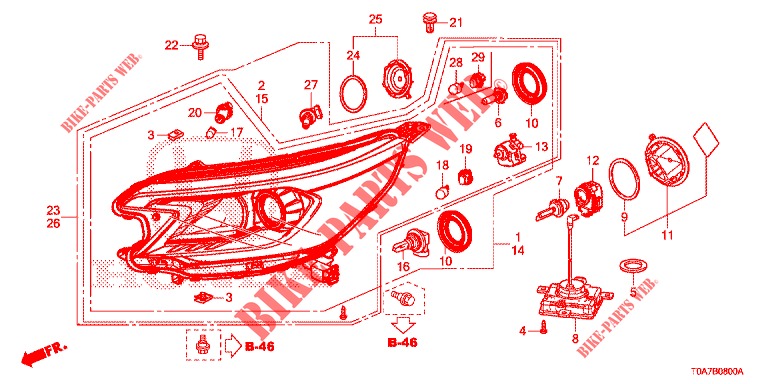 KOPLAMP  voor Honda CR-V 2.0 ELEGANCE 5 deuren 5-traps automatische versnellingsbak 2014