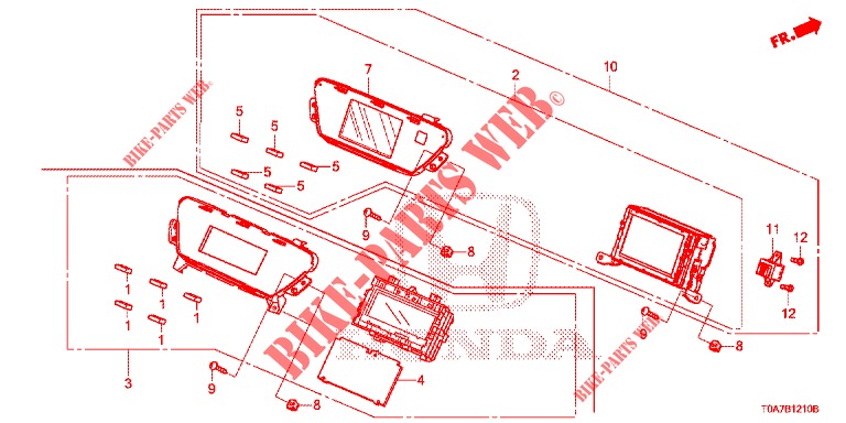 MIDDEN DISPLAY (LH) voor Honda CR-V 2.0 ELEGANCE 5 deuren 5-traps automatische versnellingsbak 2014