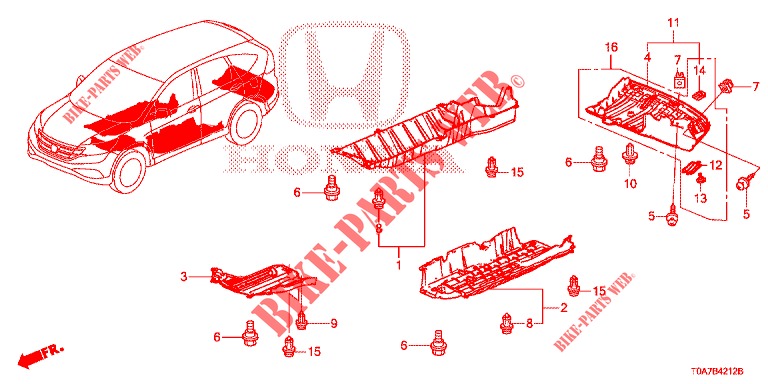 ONDER AFDEKKING  voor Honda CR-V 2.0 ELEGANCE 5 deuren 5-traps automatische versnellingsbak 2014