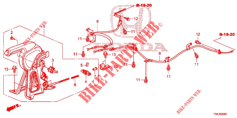 PARKEERREM (2.0L) (DIESEL) (LH) voor Honda CR-V 2.0 ELEGANCE 5 deuren 5-traps automatische versnellingsbak 2014