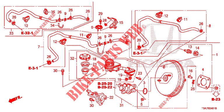 REM HOOFDCILINDER/HOOFDSPANNING (LH) (2) voor Honda CR-V 2.0 ELEGANCE 5 deuren 5-traps automatische versnellingsbak 2014