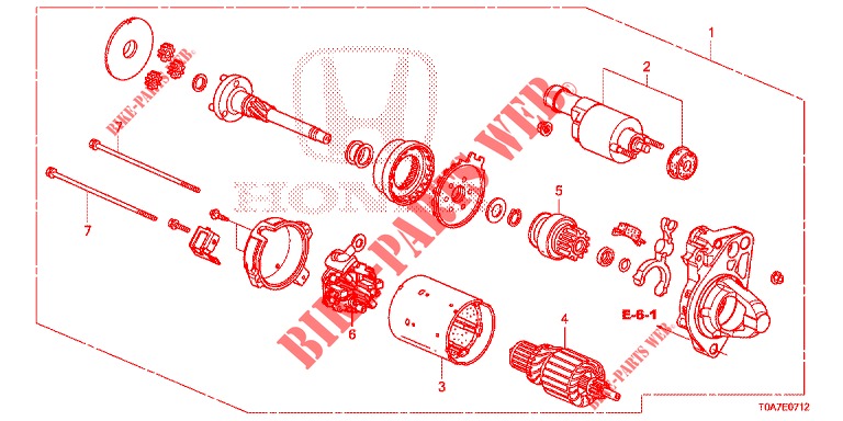 STARTMOTOR (DENSO) (2.0L) (1) voor Honda CR-V 2.0 ELEGANCE 5 deuren 5-traps automatische versnellingsbak 2014