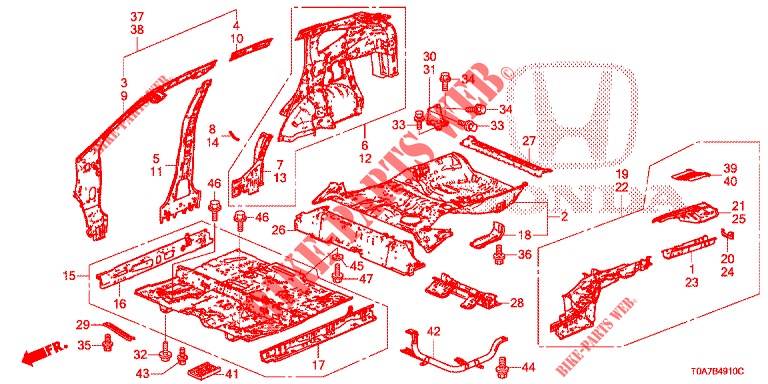 VLOER/BINNEN PANELEN  voor Honda CR-V 2.0 ELEGANCE 5 deuren 5-traps automatische versnellingsbak 2014