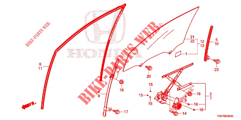VOOR PORTIER RAMEN/REGELAAR  voor Honda CR-V 2.0 ELEGANCE 5 deuren 5-traps automatische versnellingsbak 2014