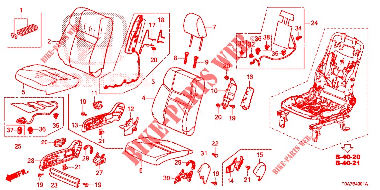 VOOR ZITTING/VEILIGHEIDSRIEMEN (D.) voor Honda CR-V 2.0 ELEGANCE 5 deuren 5-traps automatische versnellingsbak 2014