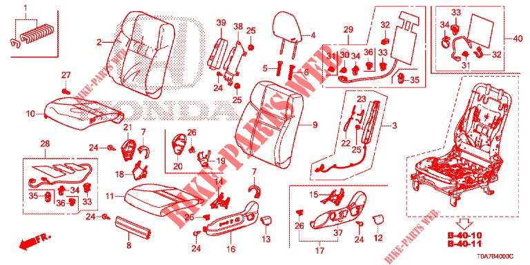 VOOR ZITTING/VEILIGHEIDSRIEMEN (G.) voor Honda CR-V 2.0 ELEGANCE 5 deuren 5-traps automatische versnellingsbak 2014
