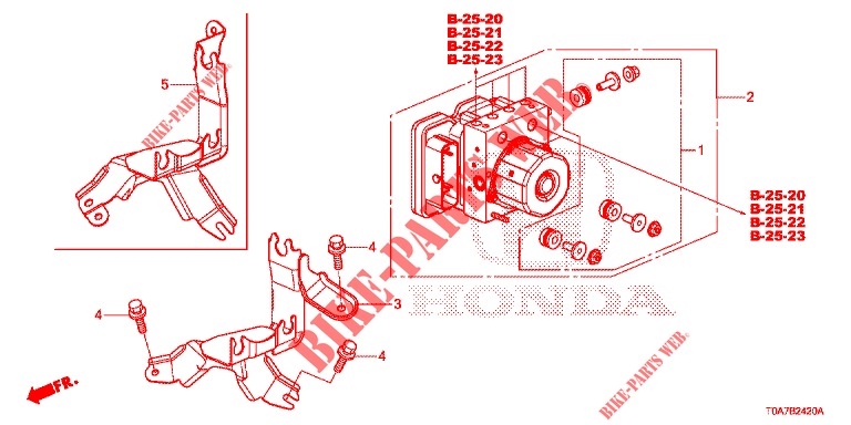 VSA MODULATOR(RH)('00 )  voor Honda CR-V 2.0 ELEGANCE 5 deuren 5-traps automatische versnellingsbak 2014