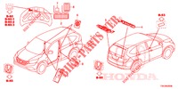 EMBLEMEN/WAARSCHUWINGSLABELS  voor Honda CR-V 2.0 EXCLUSIVE NAVI 5 deuren 5-traps automatische versnellingsbak 2014