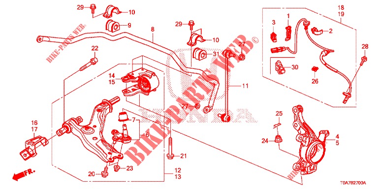 VOOR KNOKKEL  voor Honda CR-V 2.0 S 5 deuren 5-traps automatische versnellingsbak 2014