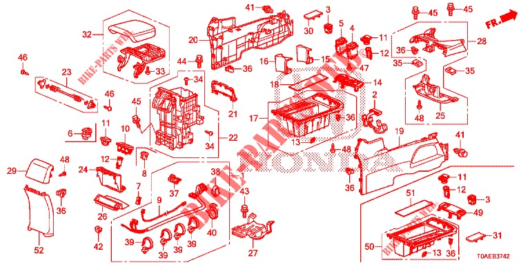 CONSOLE (3) voor Honda CR-V 2.0 COMFORT 5 deuren 6-versnellings handgeschakelde versnellingsbak 2015