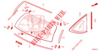 ACHTER RUIT/KWARTSGLAS (2) voor Honda CR-V 2.0 EXCLUSIVE NAVI 5 deuren 5-traps automatische versnellingsbak 2015