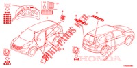 EMBLEMEN/WAARSCHUWINGSLABELS  voor Honda CR-V 2.0 EXCLUSIVE NAVI 5 deuren 5-traps automatische versnellingsbak 2015