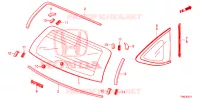 ACHTER RUIT/KWARTSGLAS (2) voor Honda CRV EXECUTIVE L 5 deuren 6-versnellings handgeschakelde versnellingsbak 2015