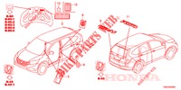EMBLEMEN/WAARSCHUWINGSLABELS  voor Honda CR-V 2.0 EXCLUSIVE L 5 deuren 5-traps automatische versnellingsbak 2015
