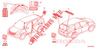 EMBLEMEN/WAARSCHUWINGSLABELS  voor Honda CR-V 2.0 S 5 deuren 5-traps automatische versnellingsbak 2015