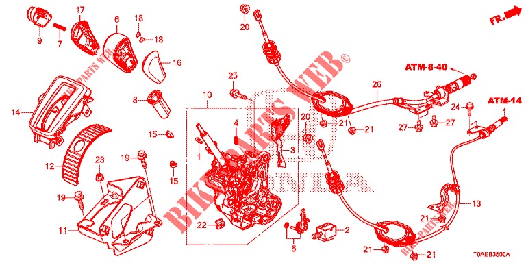 KEUZEHENDEL (LH) (1) voor Honda CR-V 2.0 S 5 deuren 5-traps automatische versnellingsbak 2015