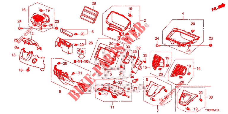 INSTRUMENTEN AFWERKING (COTE DE CONDUCTEUR) (LH) voor Honda CR-V 2.0 ELEGANCE L 5 deuren 6-versnellings handgeschakelde versnellingsbak 2018