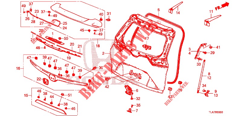 ACHTERKLEP PANEEL(2DE)  voor Honda CR-V 1.5 TOP 5 deuren 6-versnellings handgeschakelde versnellingsbak 2019