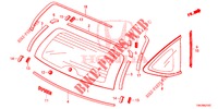 ACHTER RUIT/KWARTSGLAS  voor Honda CR-V DIESEL 1.6 EXECUTIVE NAVI 5 deuren 6-versnellings handgeschakelde versnellingsbak 2014