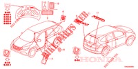 EMBLEMEN/WAARSCHUWINGSLABELS  voor Honda CR-V DIESEL 1.6 COMFORT 5 deuren 6-versnellings handgeschakelde versnellingsbak 2015