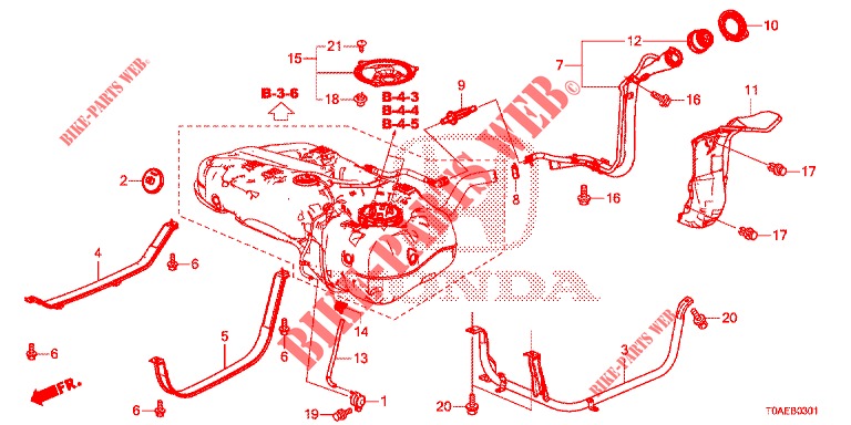 BRANDSTOF VUL PIJP (DIESEL) voor Honda CR-V DIESEL 1.6 ELEGANCE NAVI 4WD 5 deuren 6-versnellings handgeschakelde versnellingsbak 2015