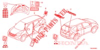 EMBLEMEN/WAARSCHUWINGSLABELS  voor Honda CR-V DIESEL 1.6 EXECUTIVE NAVI 5 deuren 6-versnellings handgeschakelde versnellingsbak 2015