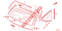 ACHTER RUIT/KWARTSGLAS  voor Honda CR-V DIESEL 2.2 EXCLUSIVE 5 deuren 6-versnellings handgeschakelde versnellingsbak 2013