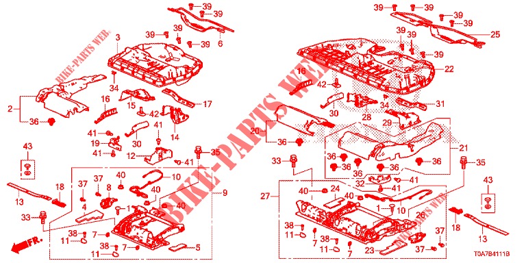A. ZITTING KOMPONENTEN (2) voor Honda CR-V DIESEL 2.2 EXCLUSIVE 5 deuren 6-versnellings handgeschakelde versnellingsbak 2013