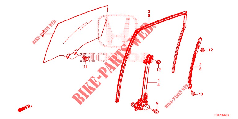 ACHTER PORTIER RAMEN/REGELAAR  voor Honda CR-V DIESEL 2.2 EXCLUSIVE 5 deuren 6-versnellings handgeschakelde versnellingsbak 2013