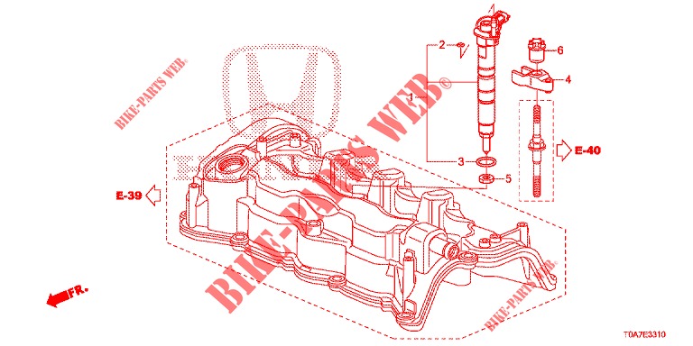 BRANDSTOF INSPUIT (DIESEL) (2.2L) voor Honda CR-V DIESEL 2.2 EXCLUSIVE 5 deuren 6-versnellings handgeschakelde versnellingsbak 2013