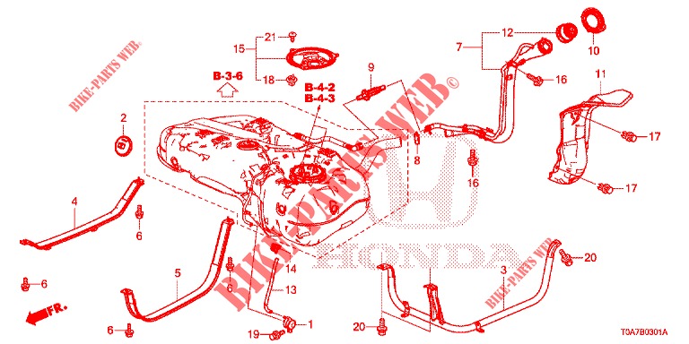 BRANDSTOF VUL PIJP (DIESEL) voor Honda CR-V DIESEL 2.2 EXCLUSIVE 5 deuren 6-versnellings handgeschakelde versnellingsbak 2013