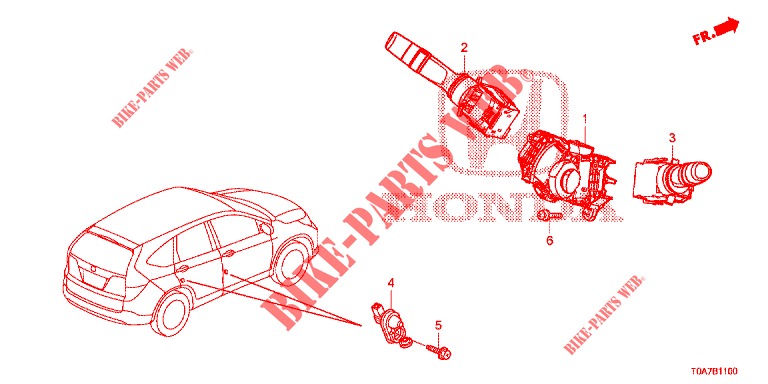 COMBINATIESCHAKELAAR  voor Honda CR-V DIESEL 2.2 EXCLUSIVE 5 deuren 6-versnellings handgeschakelde versnellingsbak 2013