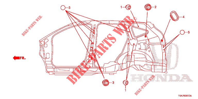 DOORVOERTULLE (LATERAL) voor Honda CR-V DIESEL 2.2 EXCLUSIVE 5 deuren 6-versnellings handgeschakelde versnellingsbak 2013