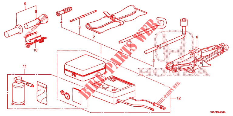GEREEDSCHAP/KRIK  voor Honda CR-V DIESEL 2.2 EXCLUSIVE 5 deuren 6-versnellings handgeschakelde versnellingsbak 2013