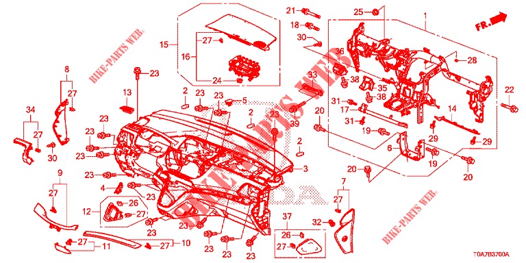 INSTRUMENTEN PANEEL BOVEN (LH) voor Honda CR-V DIESEL 2.2 EXCLUSIVE 5 deuren 6-versnellings handgeschakelde versnellingsbak 2013