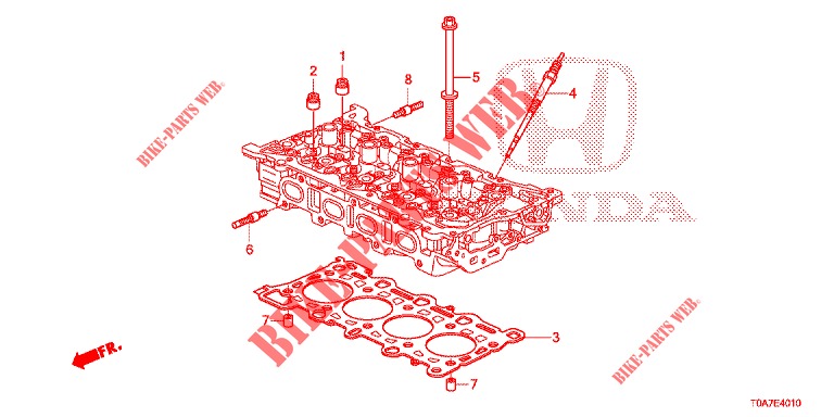 KLEP STANG AFDICHTING/GLOEIBOUGIE (DIESEL) (2.2L) voor Honda CR-V DIESEL 2.2 EXCLUSIVE 5 deuren 6-versnellings handgeschakelde versnellingsbak 2013