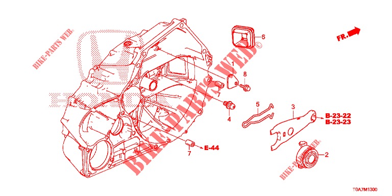 KOPPELING TERUGKEER (DIESEL) (2.2L) voor Honda CR-V DIESEL 2.2 EXCLUSIVE 5 deuren 6-versnellings handgeschakelde versnellingsbak 2013