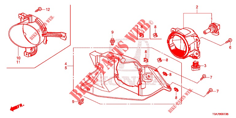 MISTLAMP  voor Honda CR-V DIESEL 2.2 EXCLUSIVE 5 deuren 6-versnellings handgeschakelde versnellingsbak 2013