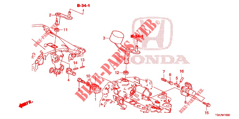 OVERSCHAKELARM/OVERSCHAKELHENDEL (DIESEL) (2.2L) voor Honda CR-V DIESEL 2.2 EXCLUSIVE 5 deuren 6-versnellings handgeschakelde versnellingsbak 2013