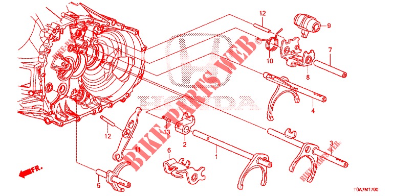OVERSCHAKELVORK/STELSCHROEF (DIESEL) (2.2L) voor Honda CR-V DIESEL 2.2 EXCLUSIVE 5 deuren 6-versnellings handgeschakelde versnellingsbak 2013