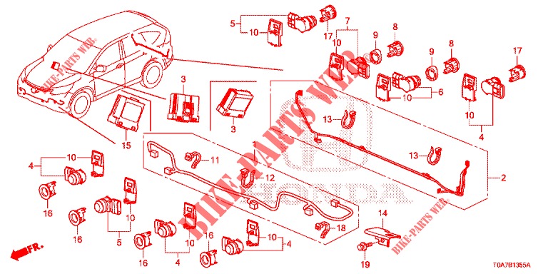 PARKEERSENSOR  voor Honda CR-V DIESEL 2.2 EXCLUSIVE 5 deuren 6-versnellings handgeschakelde versnellingsbak 2013