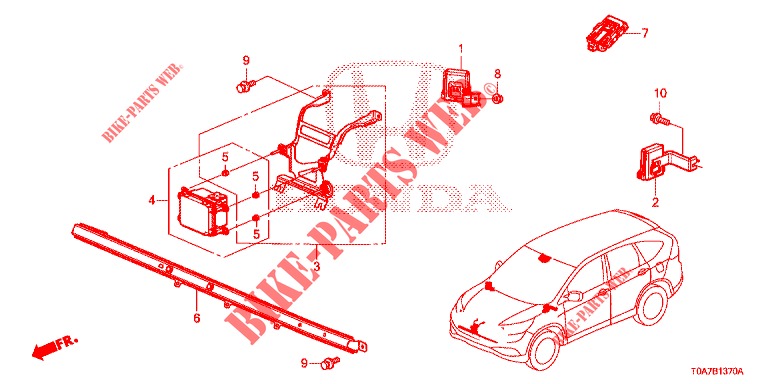 RADAR  voor Honda CR-V DIESEL 2.2 EXCLUSIVE 5 deuren 6-versnellings handgeschakelde versnellingsbak 2013