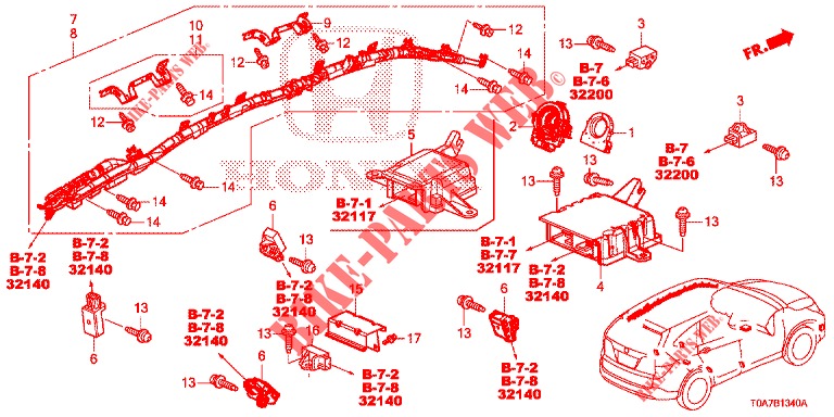SRS EENHEID(RH)  voor Honda CR-V DIESEL 2.2 EXCLUSIVE 5 deuren 6-versnellings handgeschakelde versnellingsbak 2013