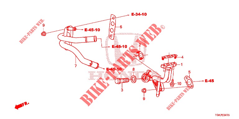 TURBOCHARGER OIL PIPE  (DIESEL) (2.2L) voor Honda CR-V DIESEL 2.2 EXCLUSIVE 5 deuren 6-versnellings handgeschakelde versnellingsbak 2013