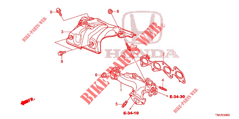 UITLAAT SPRUITSTUK (DIESEL) (2.2L) voor Honda CR-V DIESEL 2.2 EXCLUSIVE 5 deuren 6-versnellings handgeschakelde versnellingsbak 2013