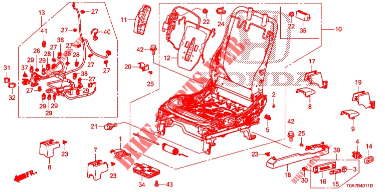V. ZITTING COMPONENTEN (G.) (2) voor Honda CR-V DIESEL 2.2 EXCLUSIVE 5 deuren 6-versnellings handgeschakelde versnellingsbak 2013